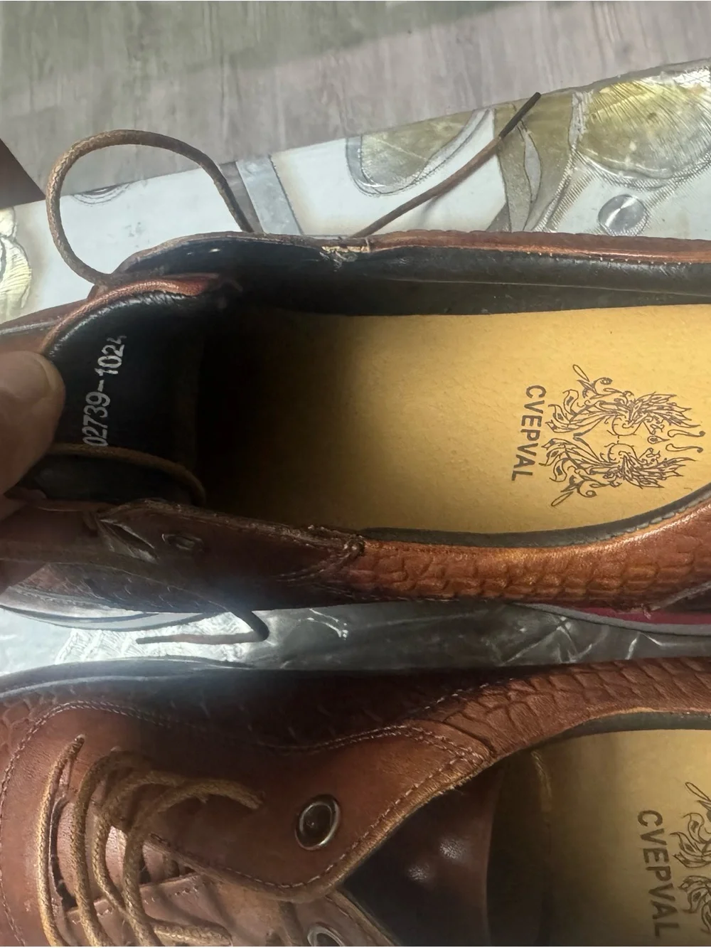 Men's Brown Textured Leather Casual Lace-Up Shoes